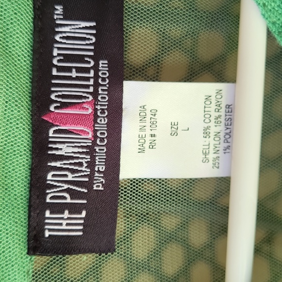 Vintage Lace & Mesh Sleeveless Zip Blouse - Green - Picture 2 of 10